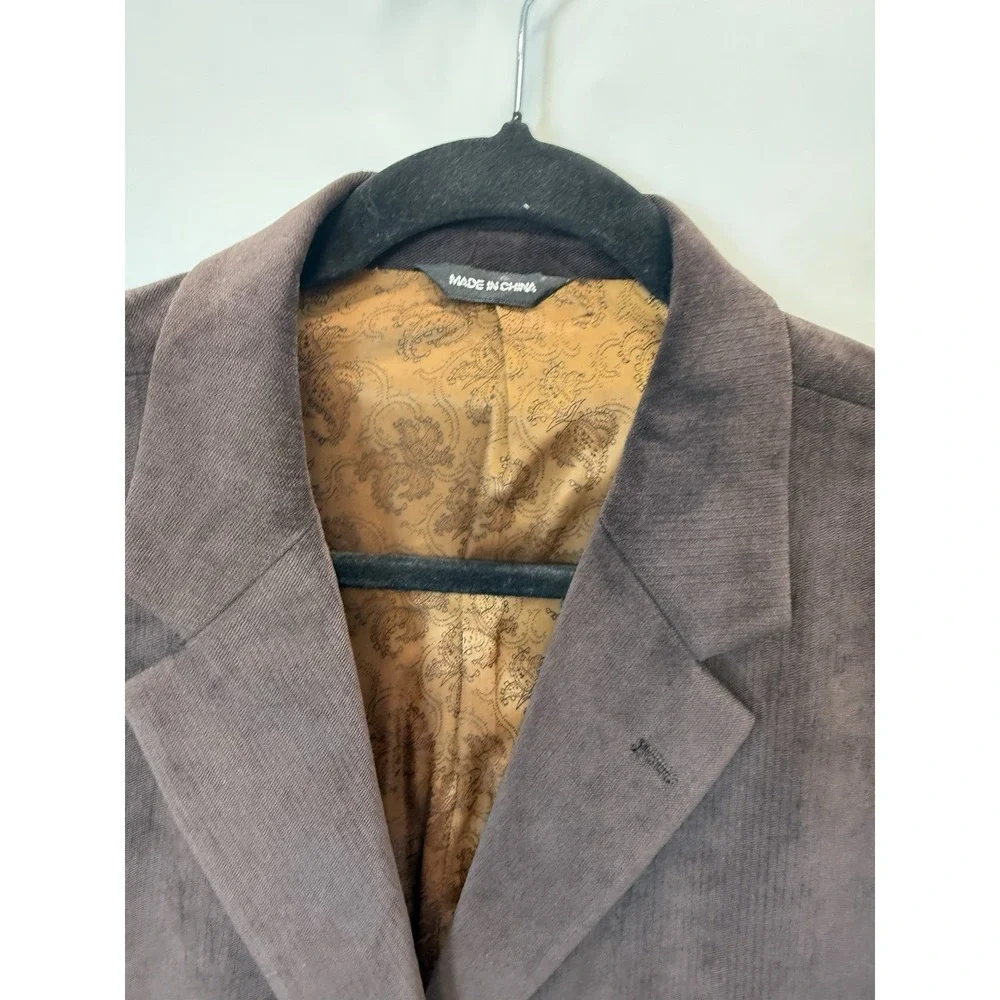 Bachrach Size 44R Brown Polyester Sport Coat Suit Jacket Blazer Paisley Lined